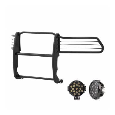 Black Horse Off Road - Black Horse 17DR01MA-PLB Black Grille Guard w/LED for RAM 2500/3500