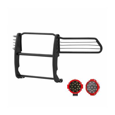 Black Horse Off Road - Black Horse 17DR01MA-PLR Black Grille Guard w/LED for 2500/3500
