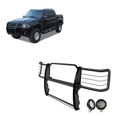 Black Horse Off Road - Black Horse 17F80218MA-PLFB Black Grille Guard w/LED for Explorer/Mountaineer