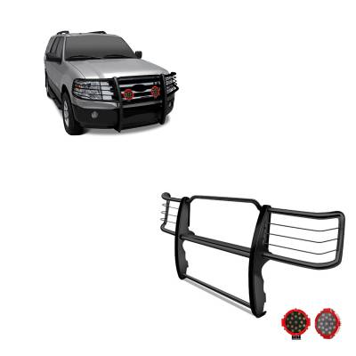 Black Horse Off Road - Black Horse 17F80218MA-PLR Black Grille Guard w/LED for Explorer/Mountaineer