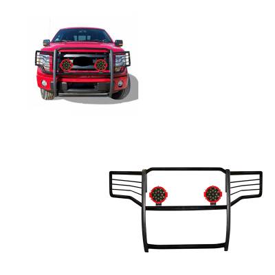 Black Horse Off Road - Black Horse 17FB26MA-PLR Black Grille Guard w/LED for Ford F250/F350/F450/F550