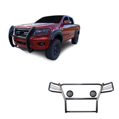 Black Horse Off Road - Black Horse 17FP10MA-PLFB Black Grille Guard w/LED for 19-23 Ford Ranger