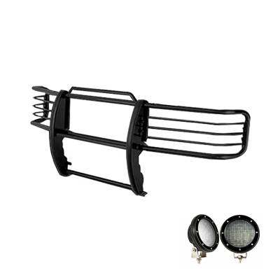 Black Horse Off Road - Black Horse 17FP26MA-PLFB Black Grille Guard w/LED for Expedition/F150