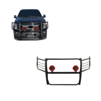 Black Horse Off Road - Black Horse 17FP32MA-PLR Black Grille Guard w/LED for 15-25 Ford F150