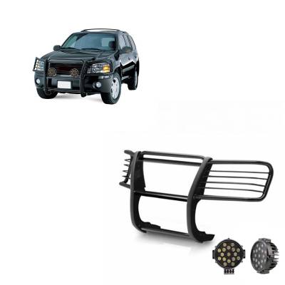 Black Horse Off Road - Black Horse 17GD26MA-PLB Black Grille Guard w/LED for Envoy XL