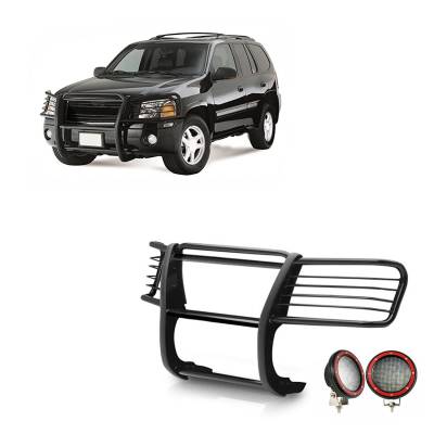 Black Horse Off Road - Black Horse 17GD26MA-PLFR Black Grille Guard w/LED for Envoy XL