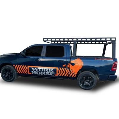 Black Horse Off Road - Black Horse CSFRHD55B Over Cab Rack Blk for 04-24 Silverado/Sierra/Titan/Ram