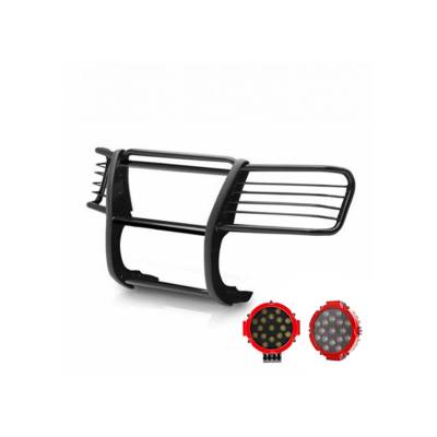 Black Horse Off Road - Black Horse 17GT23MA-PLR Black Grille Guard w/LED for Silverado/Suburban/Yukon