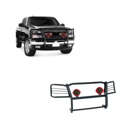 Black Horse Off Road - Black Horse 17GT25MA-PLR Black Grille Guard w/LED for Silverado 1500/1500HD