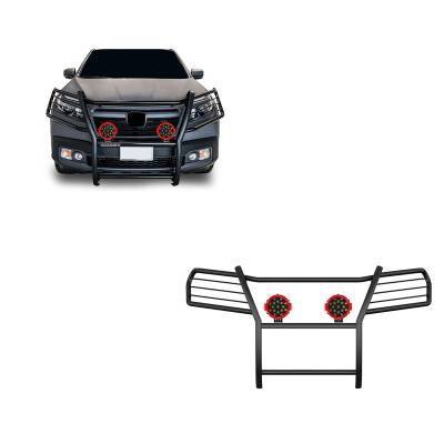 Black Horse Off Road - Black Horse 17H01MA-PLR Black Grille Guard w/LED for 16-19 Honda Ridgeline