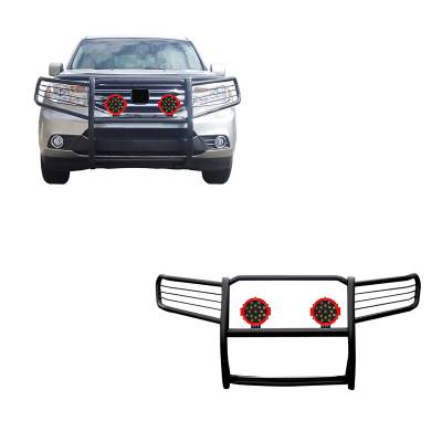 Black Horse Off Road - Black Horse 17H151400MA-PLR Black Grille Guard w/LED for 09-15 Honda Pilot