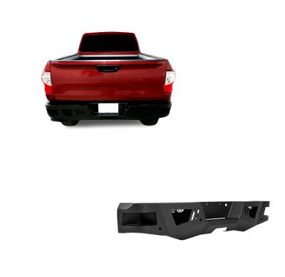 Black Horse Off Road - Black Horse ARB-NITI Armour HD Black Rear Bumper for 16-24 Nissan Titan XD