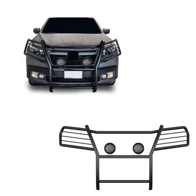 Black Horse Off Road - Black Horse 17H01MA-PLFB Black Grille Guard w/LED for 16-19 Honda Ridgeline