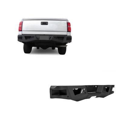 Black Horse Off Road - Black Horse ARB-SI16 Armour HD Black Rear Bumper 19-22 Sierra/Silverado 1500 LD