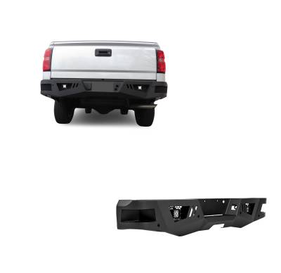 Black Horse Off Road - Black Horse ARB-SI16-KIT Armour Rear Bumper Kit Blk 19-22 Sierra/Silverado 1500