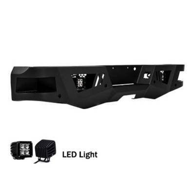 Black Horse Off Road - Black Horse ARB-SI25-11-KIT Armour Black Rear Bumper for 11-19 Sierra/Silverado