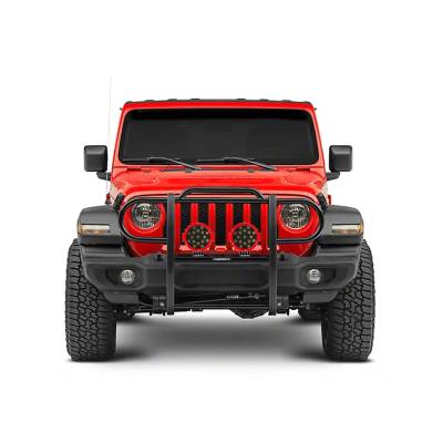 Black Horse Off Road - Black Horse 17JPJLMA-PLR Black Grille Guard w/LED for Jeep Gladiator & Wrangler
