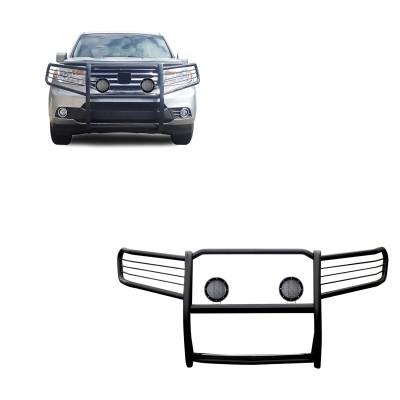 Black Horse Off Road - Black Horse 17H151400MA-PLFB Black Grille Guard w/LED for 09-15 Honda Pilot