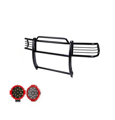 Black Horse Off Road - Black Horse 17NI26MA-PLR Black Grille Guard w/LED for Nissan Frontier/Xterra