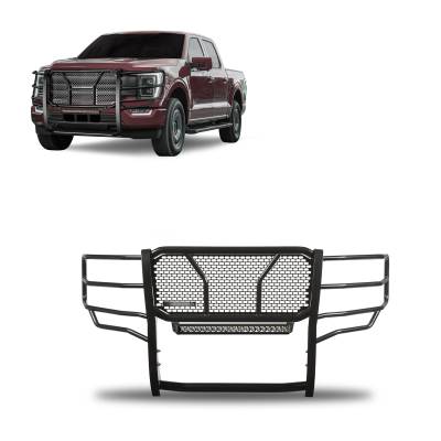 Black Horse Off Road - Black Horse RU-FOF116-B-K2 Black Rugged-HD Grille Guard for 21-25 Ford F150