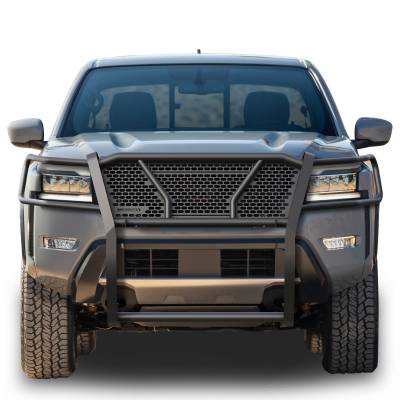 Black Horse Off Road - Black Horse RU-NIFR22-B Black Rugged-HD Grille Guard for 22-25 Nissan Frontier