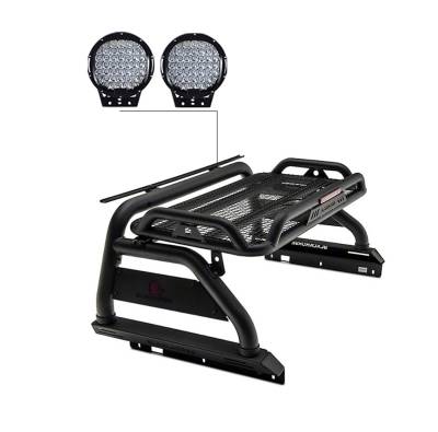 Black Horse Off Road - Black Horse ATRB7BK-PL69B Atlas Roll Bar Kit 9" LED Black 05-21 Nissan Frontier