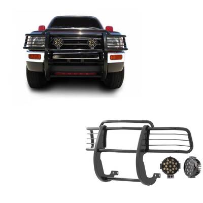 Black Horse Off Road - Black Horse 17T80202MA-PLB Black Grille Guard w/LED for 4Runner/Tacoma