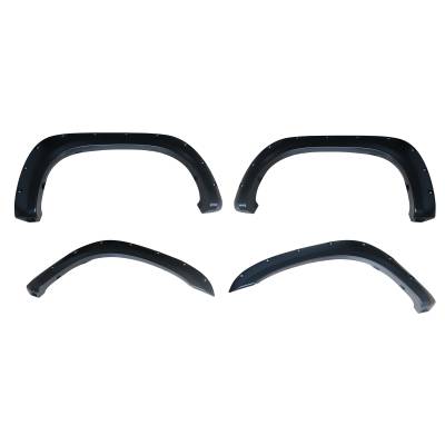 Black Horse Off Road - Black Horse FPSTO07 FENDER FLARES RIVETED Style Black for 07-13 Toyota Tundra