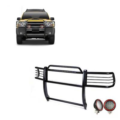 Black Horse Off Road - Black Horse 17NI26MA-PLFR Black Grille Guard w/LED for Frontier/Xterra