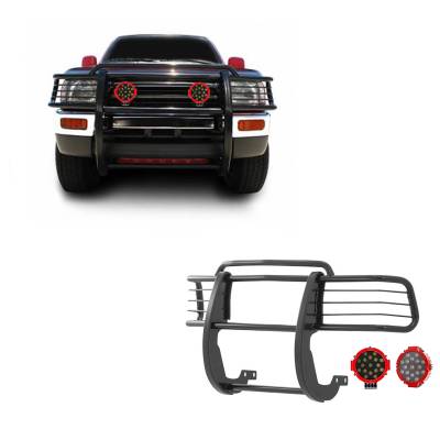 Black Horse Off Road - Black Horse 17T80202MA-PLR Black Grille Guard w/LED for Toyota 4Runner/Tacoma