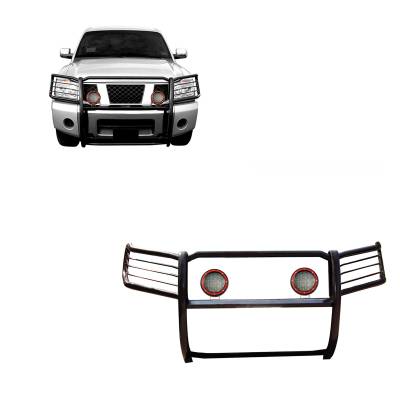 Black Horse Off Road - Black Horse 17NR26MA-PLFR Black Grille Guard w/LED for Armada/Titan
