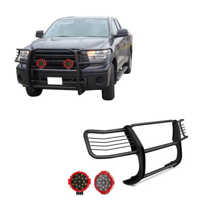 Black Horse Off Road - Black Horse 17TS27MA-PLR Black Grille Guard w/LED for 04-06 Toyota Tundra