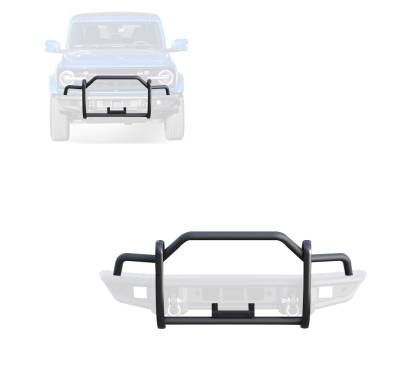 Black Horse Off Road - Black Horse GG-FB22 Tubular Grille Guard Matte Black for 21-25 Ford Bronco