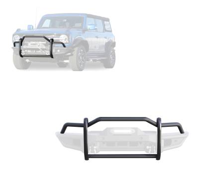 Black Horse Off Road - Black Horse GG-FB22HD Tubular Grille Guard Heavy Matte Black for 21-25 Bronco