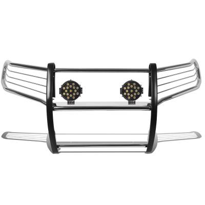 Black Horse Off Road - Black Horse 17TU31MSS-PLB SS Grille Guard w/LED for 10-24 Toyota 4Runner