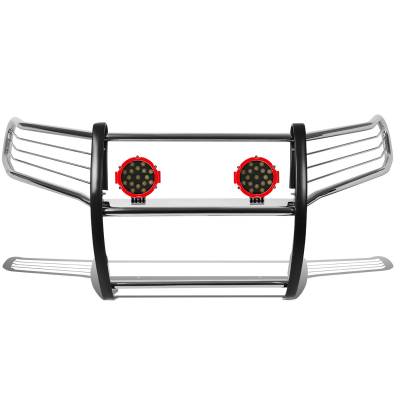 Black Horse Off Road - Black Horse 17TU31MSS-PLR SS Grille Guard w/LED for 10-24 Toyota 4Runner