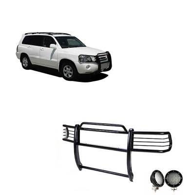 Black Horse Off Road - Black Horse 17TL26MA-PLFB Black Grille Guard w/LED for 01-07 Toyota Highlander