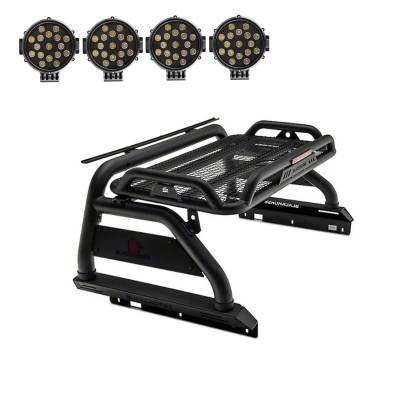 Black Horse Off Road - Black Horse ATRB5BK-PLB Atlas Roll Bar Kit 7.0 " LED Black for Colorado/Canyon