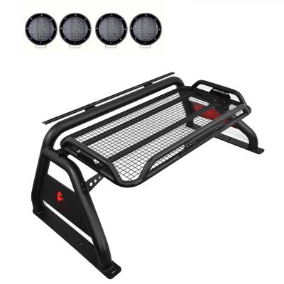 Black Horse Off Road - Black Horse ATRB-NIFRB-PLFB Atlas Roll Bar 5.3" LED's for 05-21 Nissan Frontier