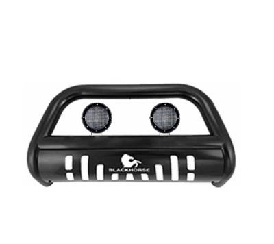 Black Horse Off Road - Black Horse BB004919A-SP-PLFB Black Bull Bar w/5.3" LED's for Silverado/Sierra