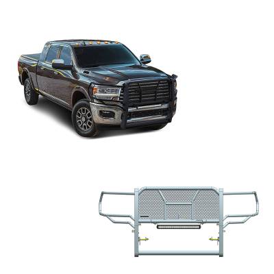 Black Horse Off Road - Black Horse RU-DORA20-B-LED Rugged Grille Guard w/20"LED Black for RAM 2500/3500