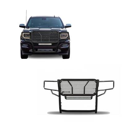 Black Horse Off Road - Black Horse RU-GMSI14-B-K1 HD Grille Guard w/20" LED for GMC Sierra 1500 LD