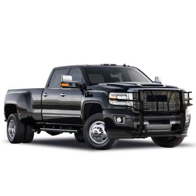 Black Horse Off Road - Black Horse RU-GMSI15-B Black Rugged-HD Grille Guard Sierra 2500HD/3500