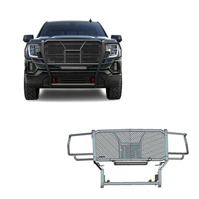 Black Horse Off Road - Black Horse RU-GMSI19-B-K2 HD Grille Guard Black for 19-21 GMC Sierra 1500