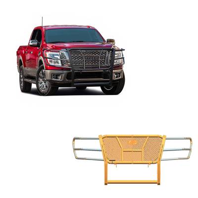 Black Horse Off Road - Black Horse RU-NITI17-B Black Rugged-HD Grille Guard for 17-24 Nissan Titan