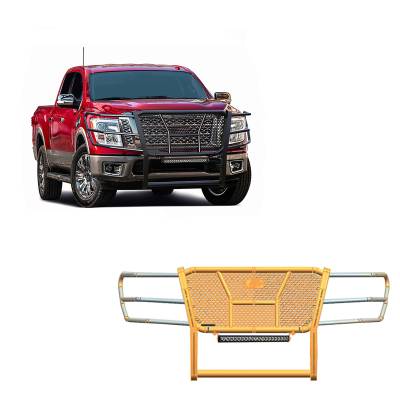 Black Horse Off Road - Black Horse RU-NITI17-B-K2 HD Grille Guard Black for 17-24 Nissan Titan