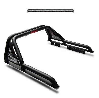 Black Horse Off Road - Black Horse GLRB-03B-KIT Roll Bar w/40" LED Black for Canyon/Colorado/Tacoma