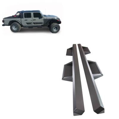 Black Horse Off Road - Black Horse IM-JEGL IMPACT HD Drop Side Steps Black-20-24 Jeep Gladiator