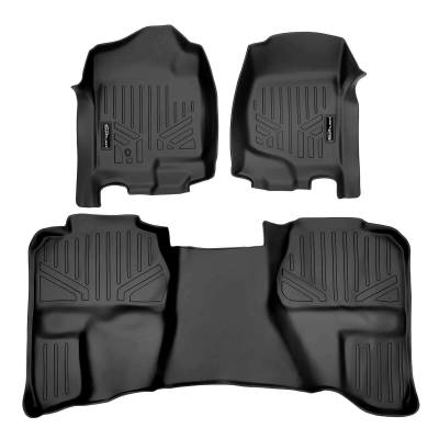 SMARTLINER - SMARTLINER SA0015/B0097 Front/Rear BLACK Floor Liners Silverado/Sierra Ext