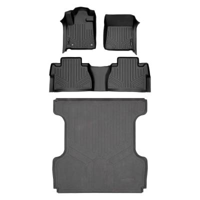 SMARTLINER - SMARTLINER SA0108/B0146/K0155 Front/Rear BLACK Floor Liners for Tundra CrewMax